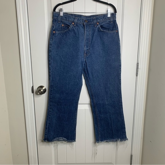 Vintage Levi's orange tag bootcut wide leg cropped jeans‎ size 32 - Picture 1 of 7
